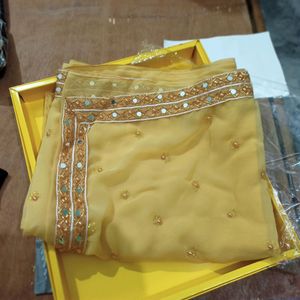 brand new mirror work saree