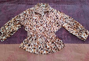 Animal Print Satin Top (Looks almost new)