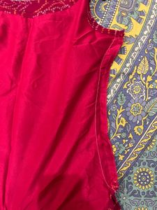 Vibrant Pink Bandhani kurta