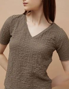 Textured Short Sleeve Top