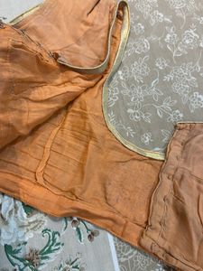 Designer Peach Blouse with Gota Patti