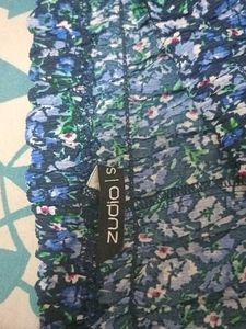 Blue Floral Smocked Puff Sleeve Top