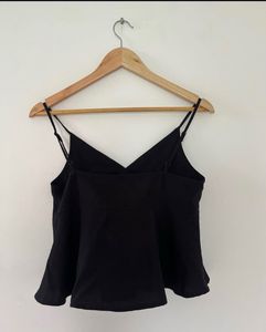 Black Button-Up Cami Top