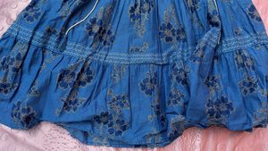 Blue Floral Tiered Kurta