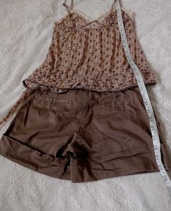 Brown Cami &amp; Shorts Set