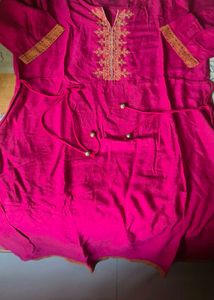 Pink Embroidered Kurta