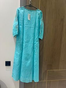 last price Beautiful Blue Kurta with Floral Embroi
