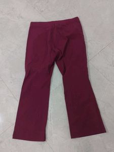 Maroon Wide Leg Casual Pants