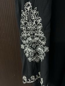 Black Embroidered Tunic Top