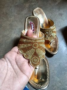 Elegant Gold Embellished Footwear