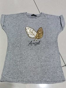 Grey Angel Sequin Top