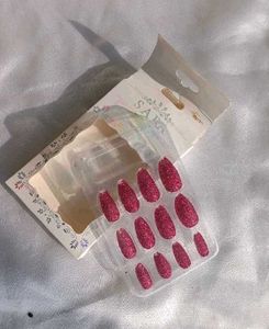 Sparkling Pink Almond Press-On Nails