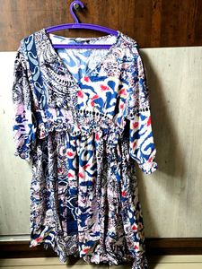 Boho Style Printed Wrap Dress