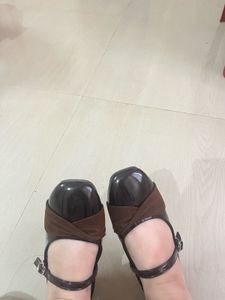 Chic Brown &amp; Black Mary Jane Flats