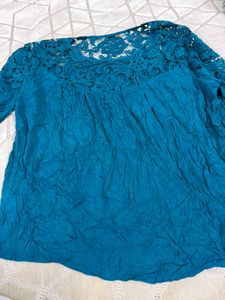 Bohemian Teal Lace Top