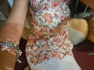 Floral Halter Neck Backless Kurti Dress