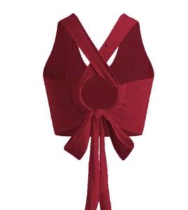 Red - Maroon Halter Top