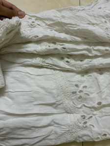White Cotton Broderie Anglaise Dress Material