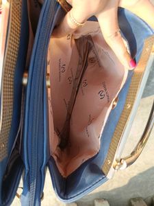 less used Stylish Navy Blue Handbag