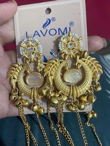 Kashmiri earrings Gold Tone Dangle Earring