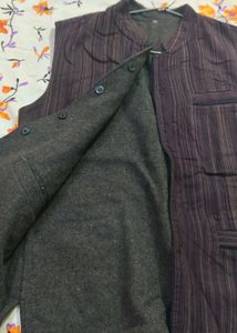 Striped Ethnic  woolen Jacket for men