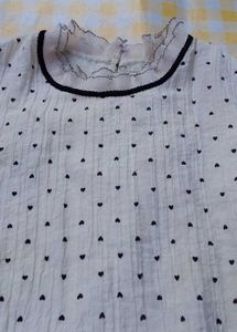 Polka Dot Sheer Ruffle Blouse