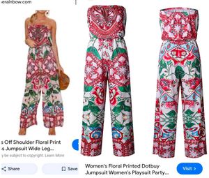 Very Beautiful Floral Print Strapless Jumpsuit