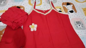 Stunning Red Kurti Set