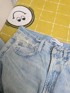Zara Light Wash Wide Leg Jeans