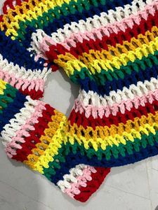 Rainbow Knit Crochet Sweater