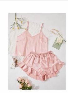 Satin Ruffle Sleep Shorts