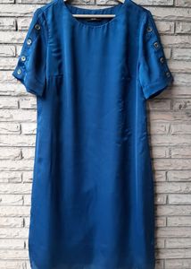 Elegant Blue Short Sleeve Dress