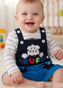 Cute Ruff Dog Baby Dungaree Set