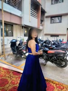 Royal Blue Velvet Lehenga Set