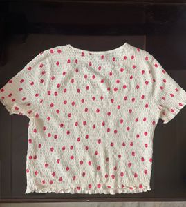 Chic Polka Dot Smocked Top
