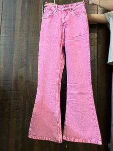Pink Flared Jeans