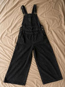 New Women's Black Denim Overalls
