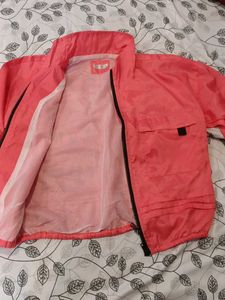 Vintage Style Coral Windbreaker Jacket