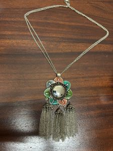 Boho Chic Floral Mirror Necklace