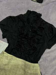 Elegant Black Ruffled Blouse set32