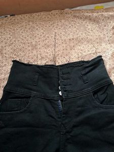 High-Waisted Button Front Jeans