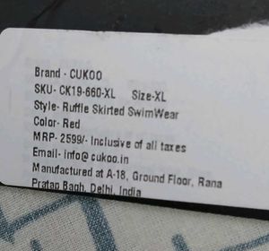 Red Ruffled Halter Swimsuit - XL Size - Brand New