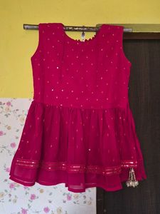 Beautiful Sequined Pink Peplum Blouse