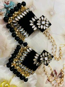 Woman Fancy Party Wear Havey Long Size Earrings