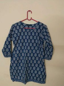 Blue Floral Print Kurti
