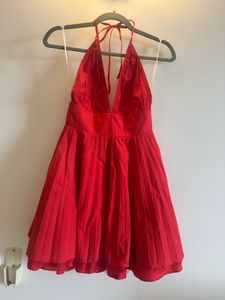 Stunning Bright Orange Halter Neck Dress