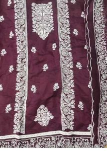 Embroidered Kurta Set - Deep Plum