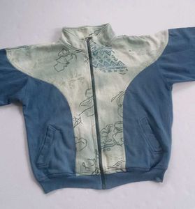 Adidas denim blue &amp; whitetrack jacket