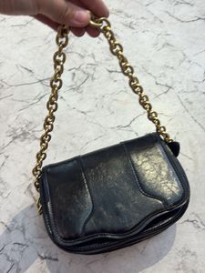 Chic Black Leather Chain Shoulder Bag