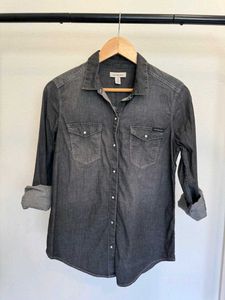 Calvin Klein Unisex Charcoal Denim Shirt
